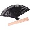 Vintage Hollow Carved Wooden Folding Hand Fan Chinese Style Bamboo Fan For Wedding Valentine'S Day Party Decor Summer Cooling