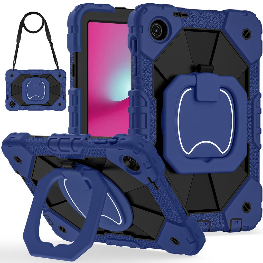 Heavy Duty Case for T-Mobile REVVL Tab 2 2025 10.1 Inch Rotatable Handle Grip Rugged Stand Cover Shockproof with Shoulder Strap