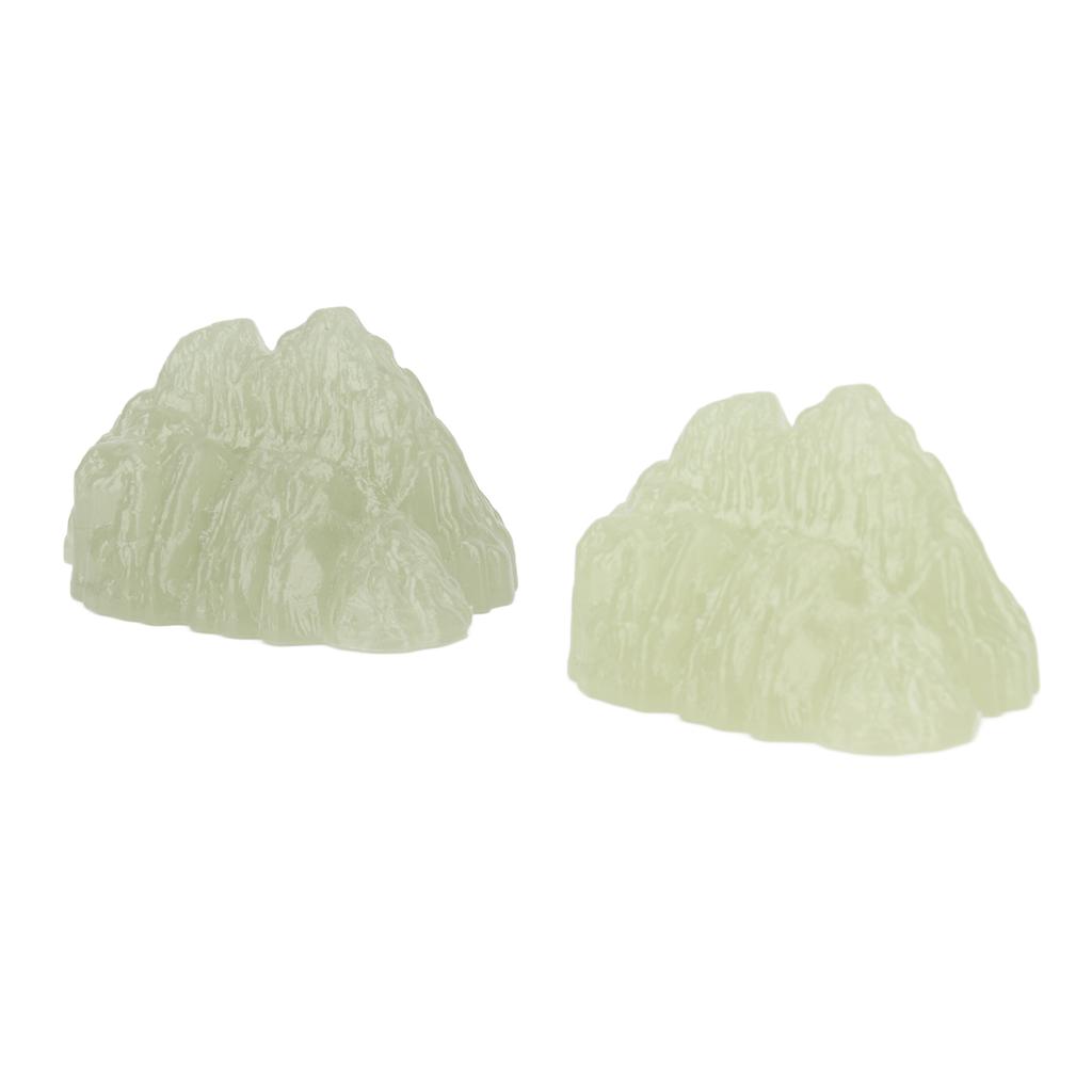 2Pcs Green Fluorite Mineral Crystal Specimen Desktop Simulation Super Bright Luminous Decorative