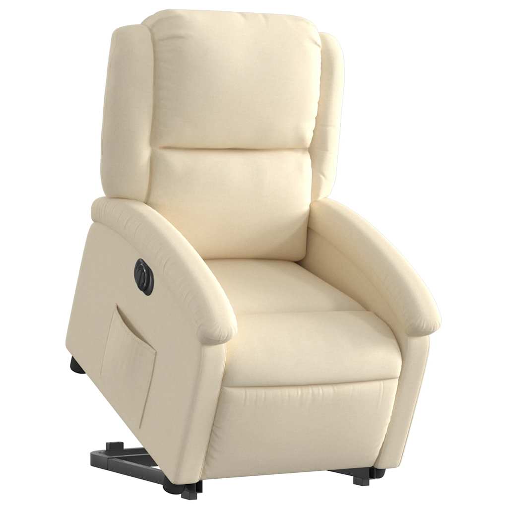 Vidaxl Aufstehsessel Massagesessel, Elektrisch, Verstellbar, Cremefarben
