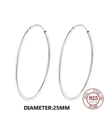 925 Sterling Silver Big Circle Stud Earrings for Women New Fashion Exaggerated Party Jewelry Gifts Prevent Allergy