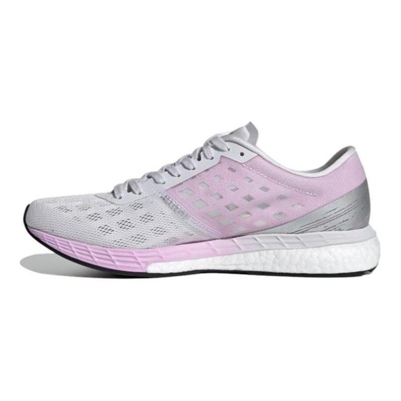 adidas Adizero Boston 9 women low-top fabric breathable running shoes grey-white FW2213 EU 36