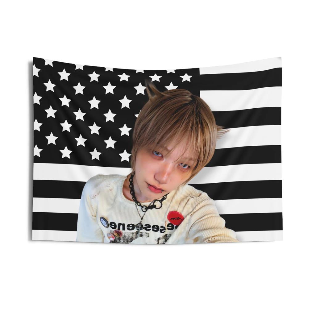 P1Harmony Jongseob American Flag Tapestry Banner 2026 Tour Gift Birthday Present Concert Merch Flat Print Kpop Decor