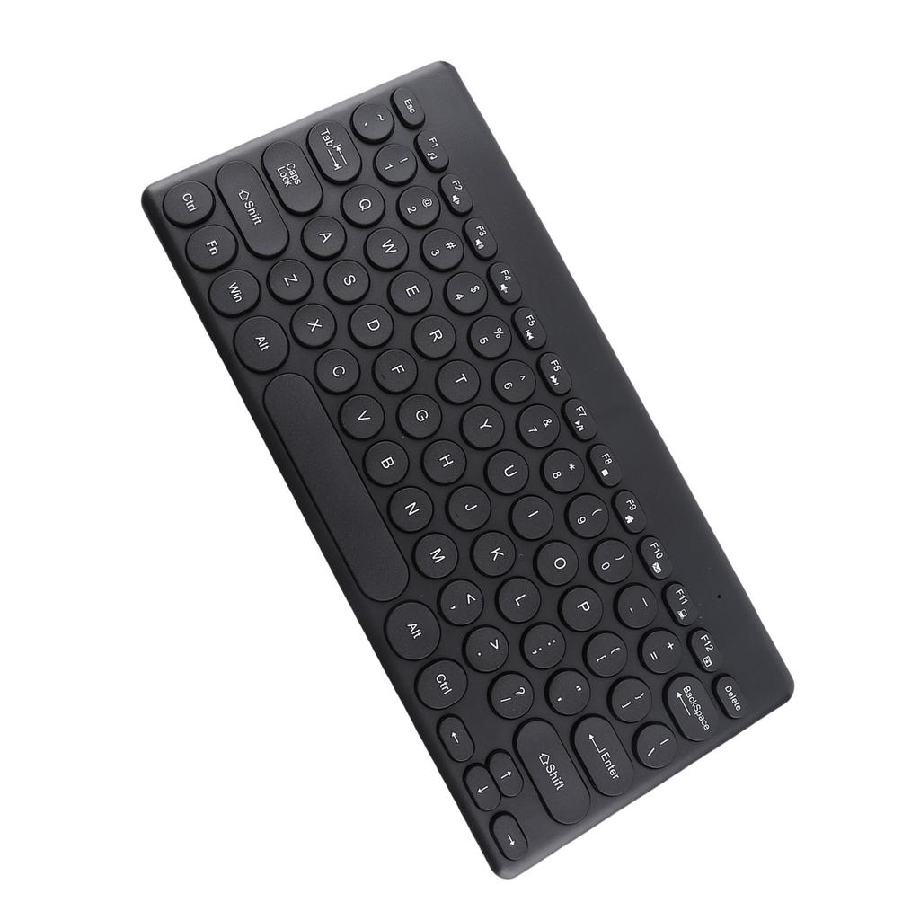 Wireless Keyboard 2.4G 78 Keys Ergonomic Design Portable Slim Power Saving Round Keycaps USB Keyboard