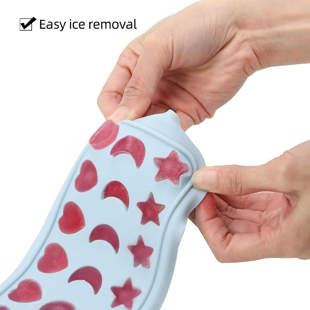 Blue Moon Stars and Heart Cube Tray Silicone Mould Silicone Star Shaped Cube Trays  Chocolate