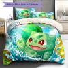 Pokémon Bulbasaur Vzor Povlečení Domácí Dekorace Narozeninový Dárek (1 * povlak na peřinu + 2 * povlak na polštář, bez jádra)