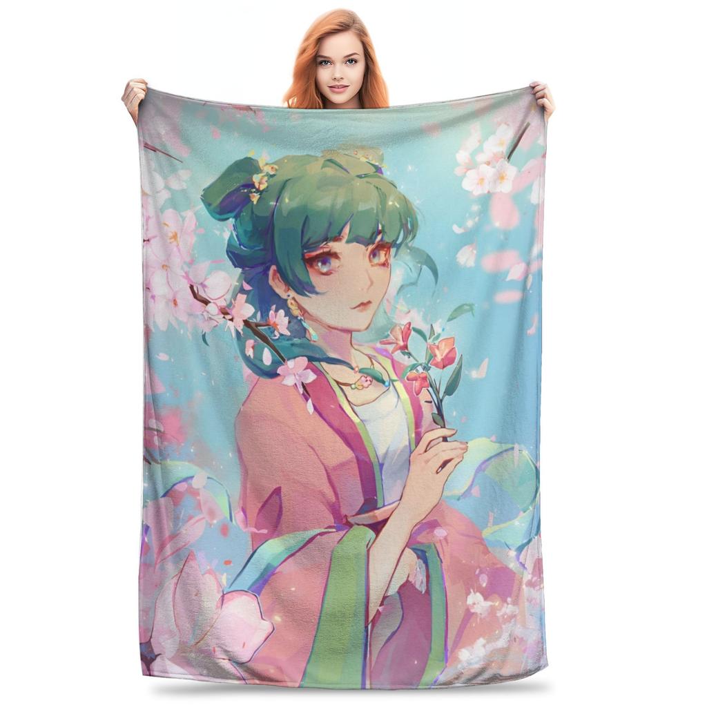 Super Soft Maomao Cartoon The Apothecary Diaries Throw Blanket Premium Flannel Fleece Bed Blanket Cozy Plush Blankets All Season