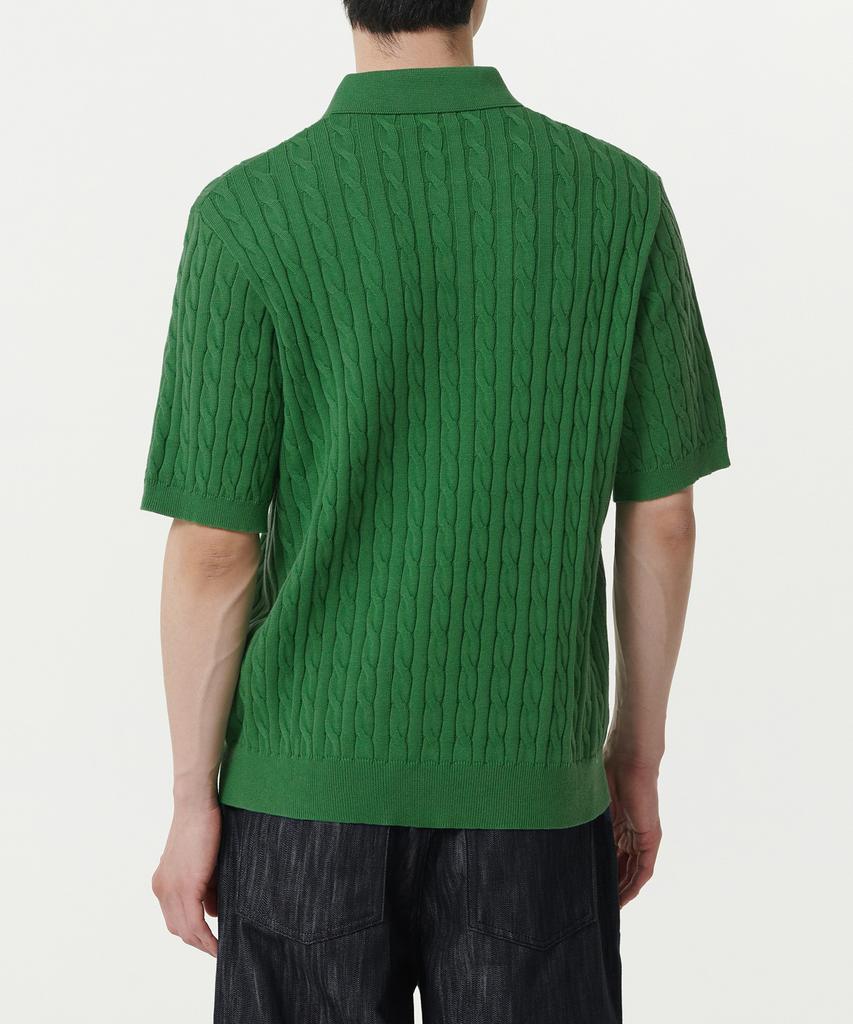 MUSINSA STANDARD Cable Knitted Polo Shirt [Irish Green]