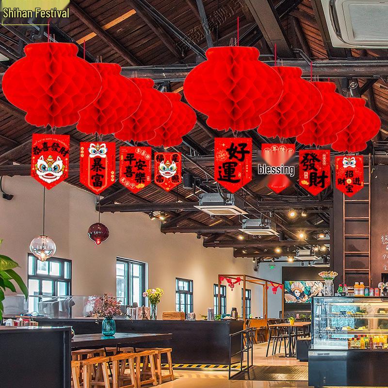 2026 Horse Year New Style Paper Lanterns - Spring Festival Hanging Decorations for Malls and Events