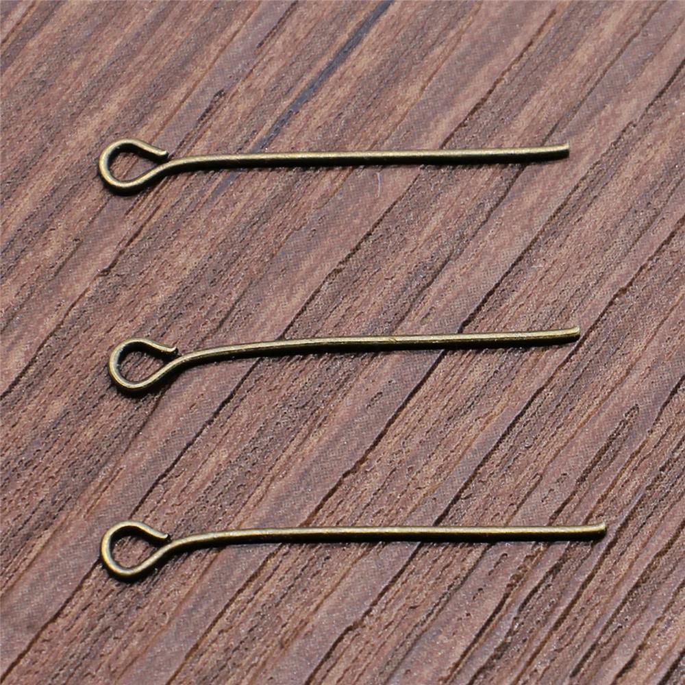 200pcs Eye Head Pins 18~35mm Eye Pins Bead Pins Jewelry Findings & Components For DIY Jewelry Making