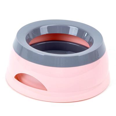 Ciotole per cani da compagnia Galleggiante che non bagna la bocca Ciotola per gatti Nessuna fuoriuscita Alimentatore di acqua potabile Accessori di supporto per ciotola per cani portatile in plastica