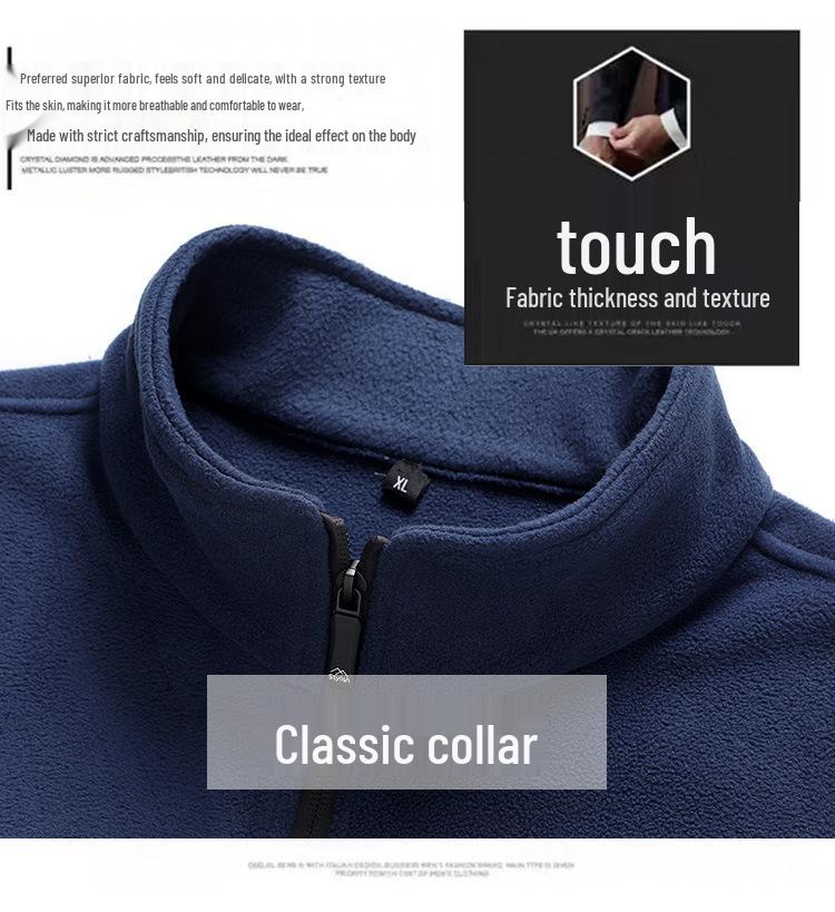 Plus Size Men's Fleece Stand Collar Vest - Autumn/Winter Loose Fit