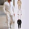 Casual Long Sleeve Shirt and Pants Sets Men Solid Tops Leisure Tees Trousers Suit Sets Fashion Tracksuit Male Plus Size