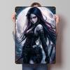 Dark Fantasy Warrior Woman Poster Customized Wall Art Vintage Metal Signs Retro Tin Plaque for Man Cave House Decoration Bedroom