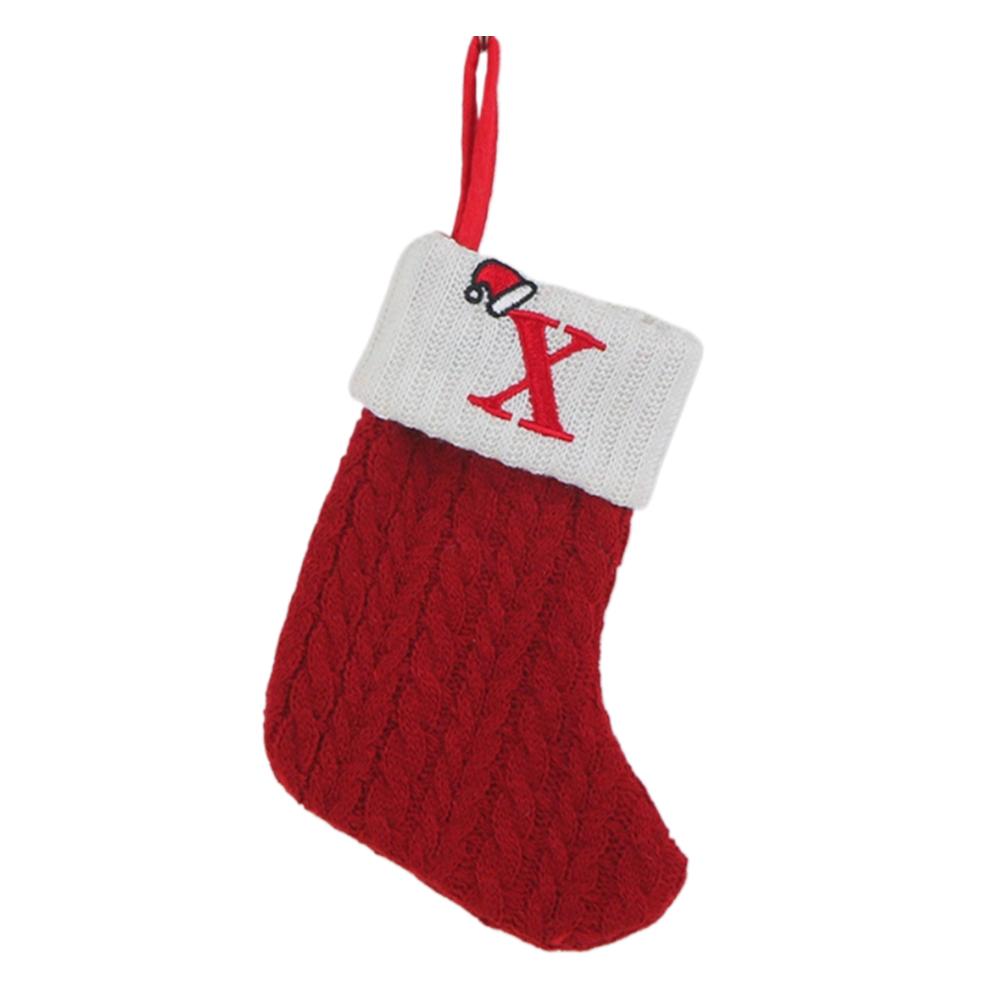 2025 Christmas Wool Knitted Sock Decoration Cute Letter Stocking Creative Tree Pendant Home Ornament Xmas Gift Home Decoration