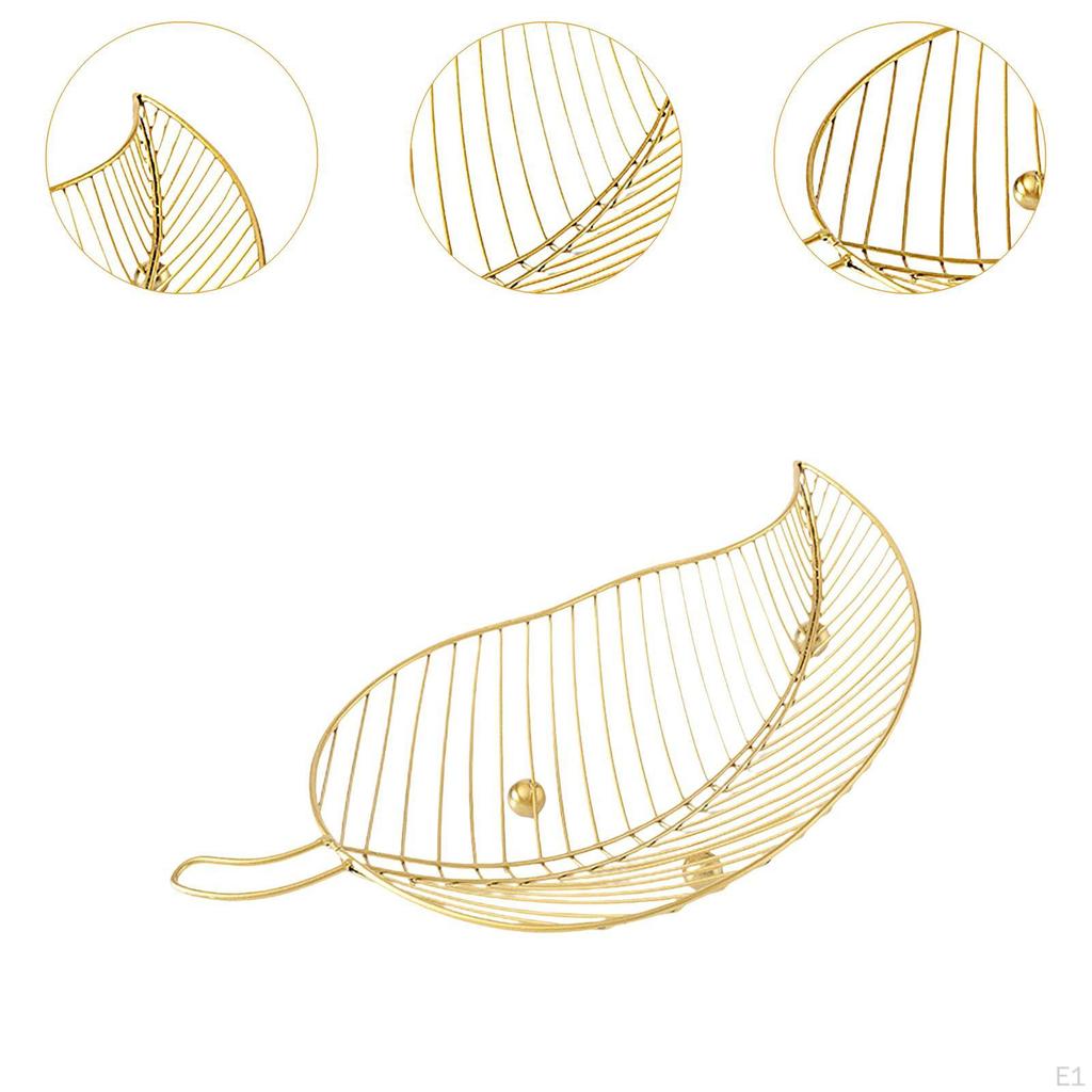 Fruit Basket Bowl for Kitchen Counter Snack Storage Leaf Shaped Decorative Plate