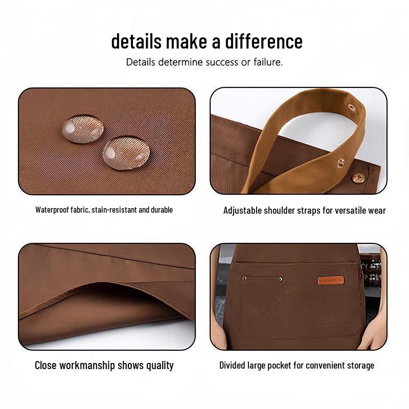 Waterproof Logo Printed Canvas Apron for Women - Perfect for Milk Tea and Coffee Shop Workers