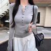 Best-Selling American Retro Black V-Neck Long-Sleeve Slim Fit Shirt