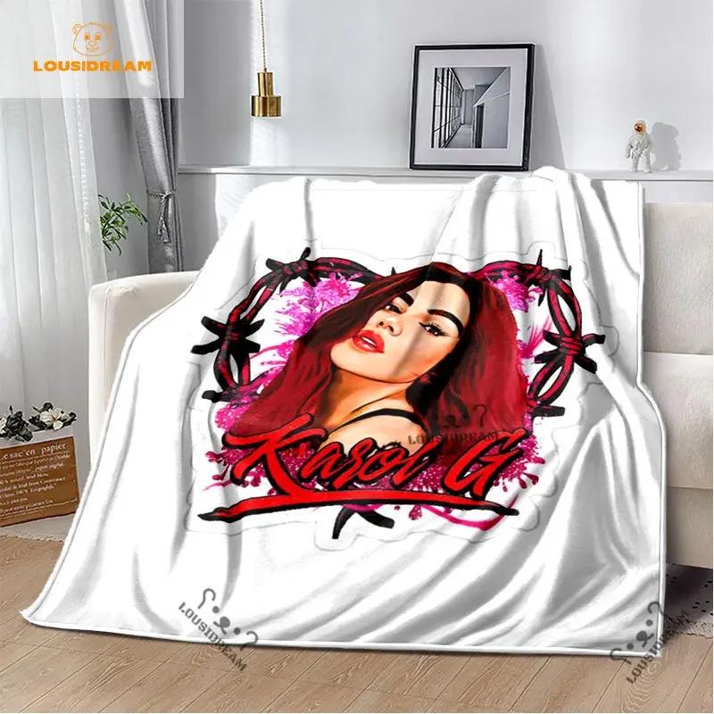 Karol G Bichota Blanket Personalized Warm Plush Cozy Home Girl Throw Blanket for Beding Comfortable Couch Lightweight Blanket