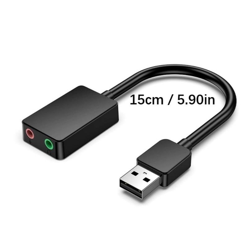External USB Auditory Adapter Double 3.5mm Headsets And Microphone Port For Desktop Computer Hifi Sound
