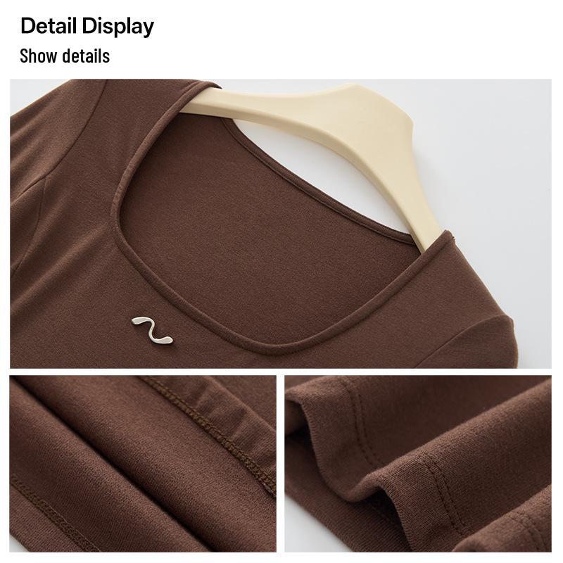 10A Antibacterial Women's Square Neck Thermal Base Layer – Autumn/Winter Slimming, High-Elastic, Fashion Underwear