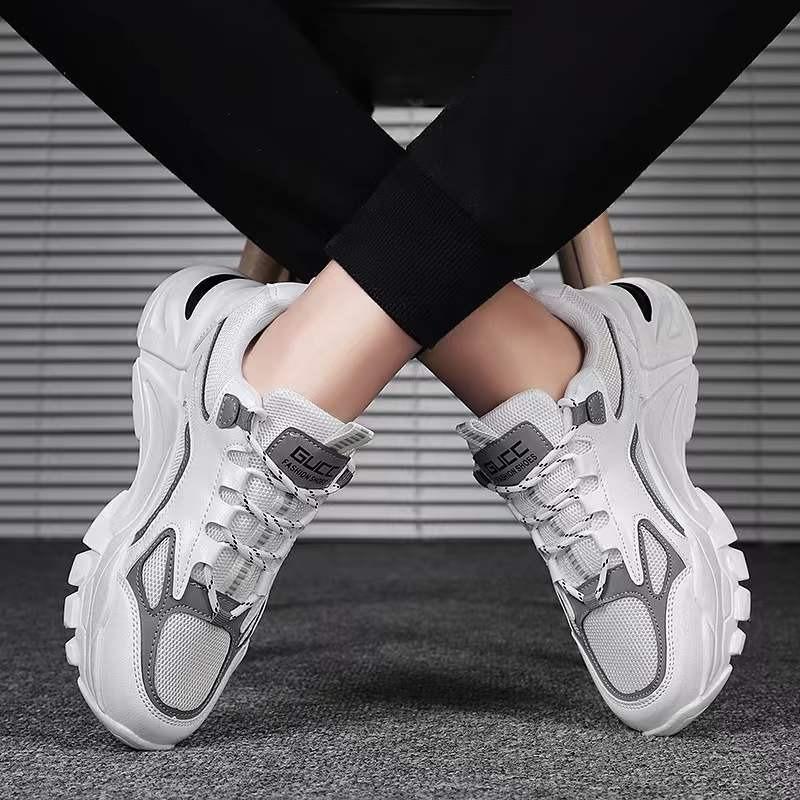 Spring New Dad Shoes – Fly-Knit Breathable Fashionable Korean Style Running Sneakers, Low-Top Student Athletic Shoes