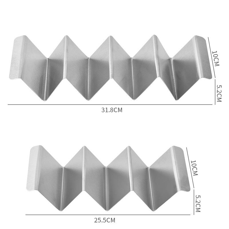 Stainless Steel Taco Holder Stand Mexican Roll Rack Taco Holder Wave Shape Taco Tray Mexican Food Rack Cake Rack Kitchen Gadgets