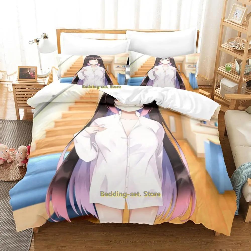 Hana Yomeguri Bedding Set Single Twin Full Queen King Size Bed Set Adult Kid Bedroom Duvetcover Sets Kawaii Anime Bed Sheet Set