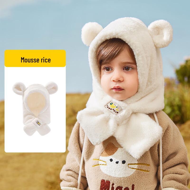 Lemon Baby Kids Winter Warm Plush Hat with Integrated Scarf & Ear Flaps Small (6 Months-4 Years)