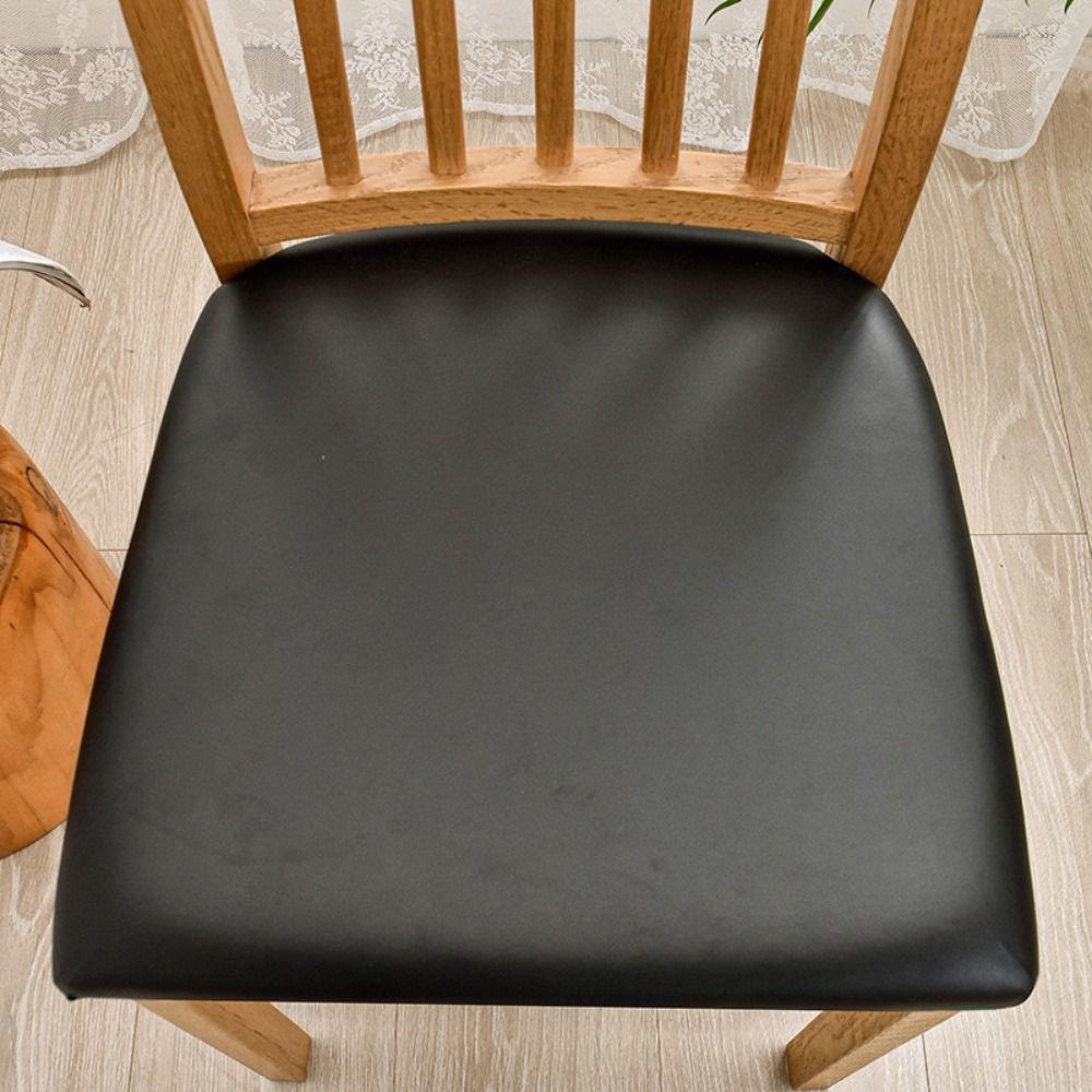 

Квадратный стул для дома, столовой, искусственная кожа, чехлы для подушек, защитный чехол, чехлы для сидений, чехол для стула серый