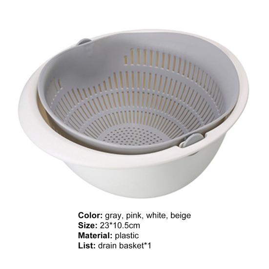 Eco-friendly Drain Basket Detachable Plastic Large Vegetable Washing Bowl Strainer for Home