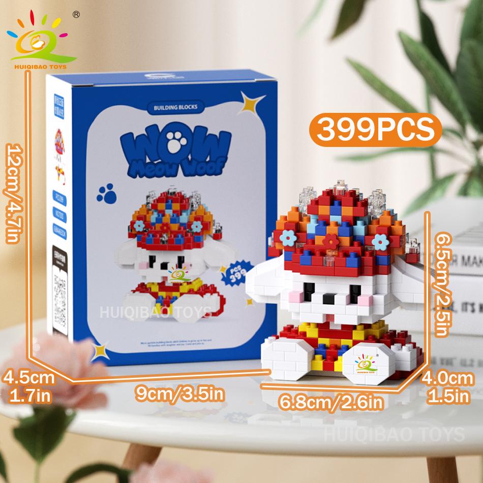 MINI Working Cat Pet Dog Micro Model Building Block Set Kids City Cartoon Animal Diamond Bricks Educational Toys Adult