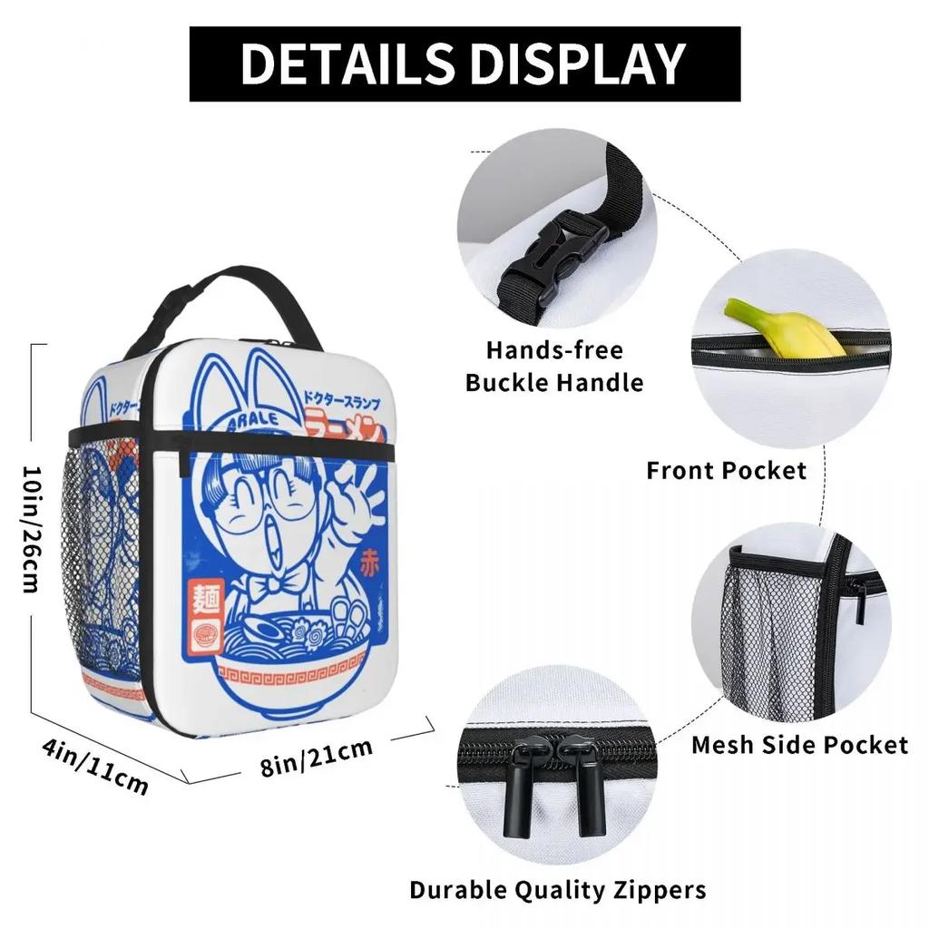 Arale aus Dr. Slump Thermoisolierte Lunchtaschen Arbeit Tragbare Box für Mittagessen Thermokühltasche Lunchbox