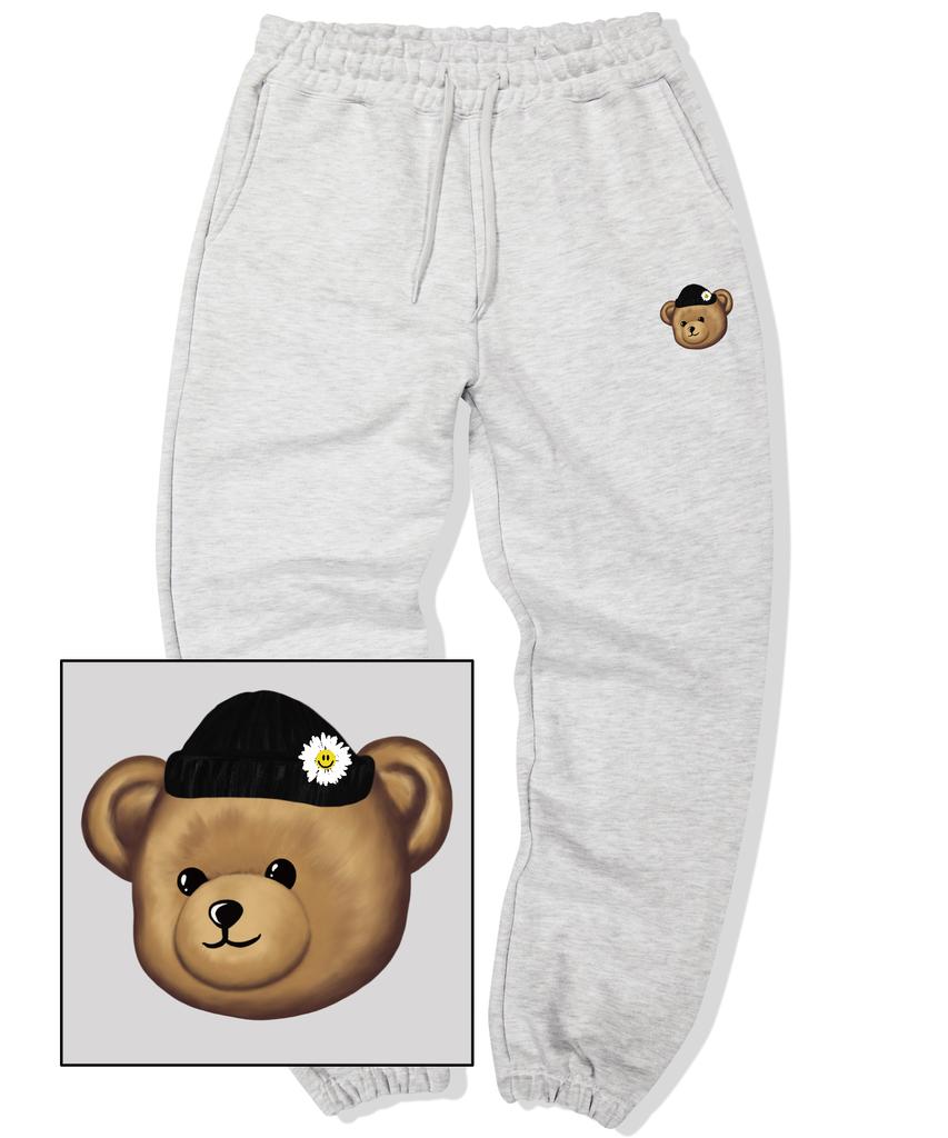 TRIPSHION Beanie Bear Logo Jogger Sweatpants - White