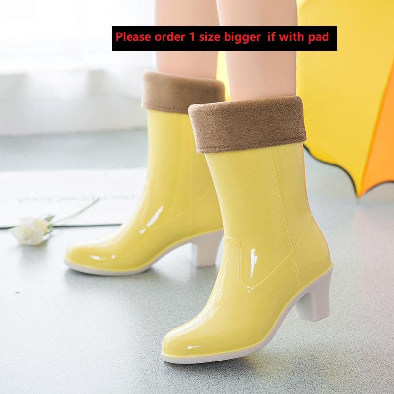 

Мода Мода Женские Высокие Каблуки Резиновые Сапоги, Водонепроницаемая Резиновая Обувь до Середины Икры, Розовый, Голубой, Нескользящие Галоши для Девочек, Конфетные Цвета, Дропшиппинг 39