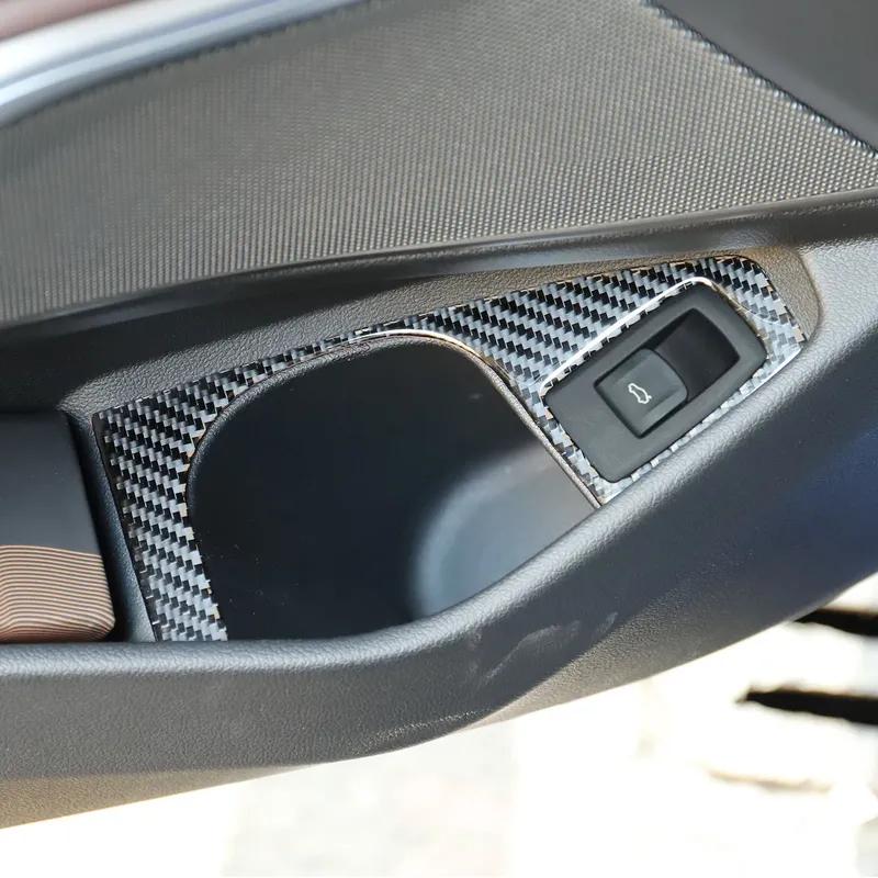 For BMW 3 Series G20 G28 325li 330d 335 - 2024 Door Armrest Cup Holder A Carbon Fiber Stickers Car Accessories Interior