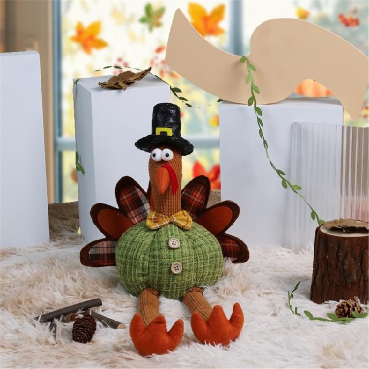 Seasonal Ornament Turkey Decorative Figurine Thanksgiving Holiday Decors Party Supply Harvest Festival Kitchen Layouts