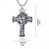 Crown of Thorns Jesus for Cross Necklace Stainless Steel Religious Gift for Men
