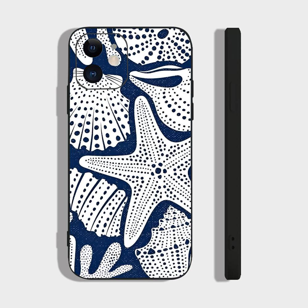 Blue Ocean For IPhone 13,17,11,12,16,14,15,Plus,Pro Max Soft Silicone Black Phone Case