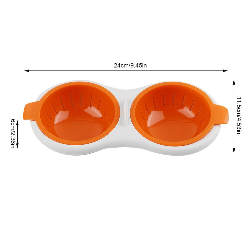 Doppelschicht Mini Eierdämpfer Frühstück Eierpochierer Küche für Mikrowelle (Orange)