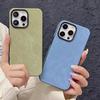 Applicable To Apple 16promax Mobile Phone Case New Denim Pattern 15 Lambskin 14 Silicone Matte 13 Protective Cover 12