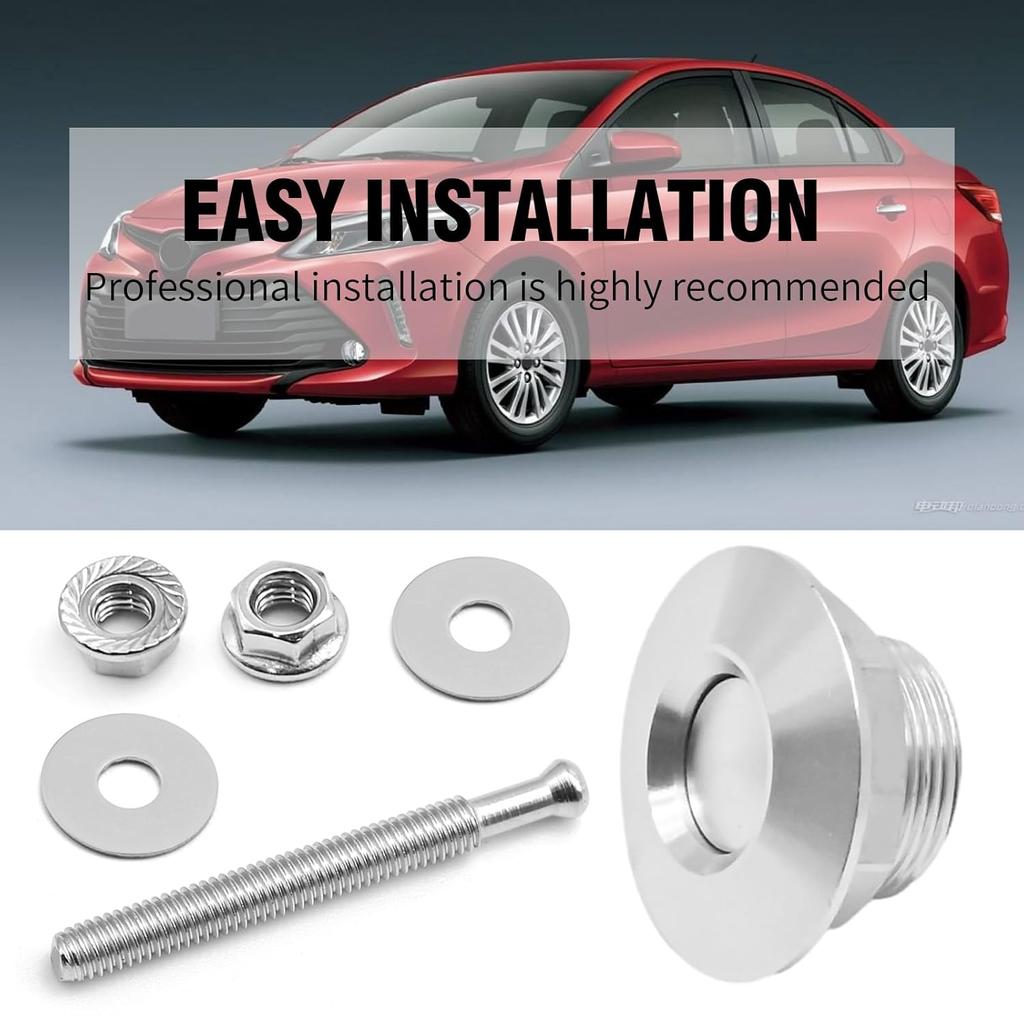 4Pcs Universal Aluminum Vehicle Hood P Silver Quick Release Lock Latch Bumper License Plate Lock Clip Diameter 1.25 Inch For Bumper Hood License