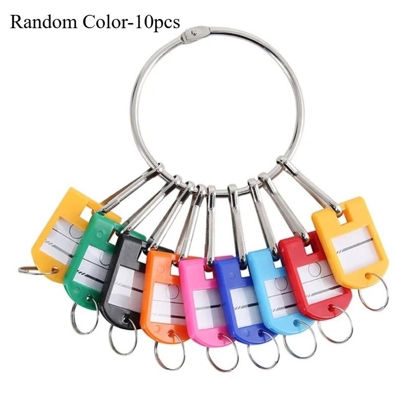 Portable Metal Ring Key Organizer with 10/20 Spring Hooks & Key Tags with Ring and Label Window Anti Loss Keyring Key Storage