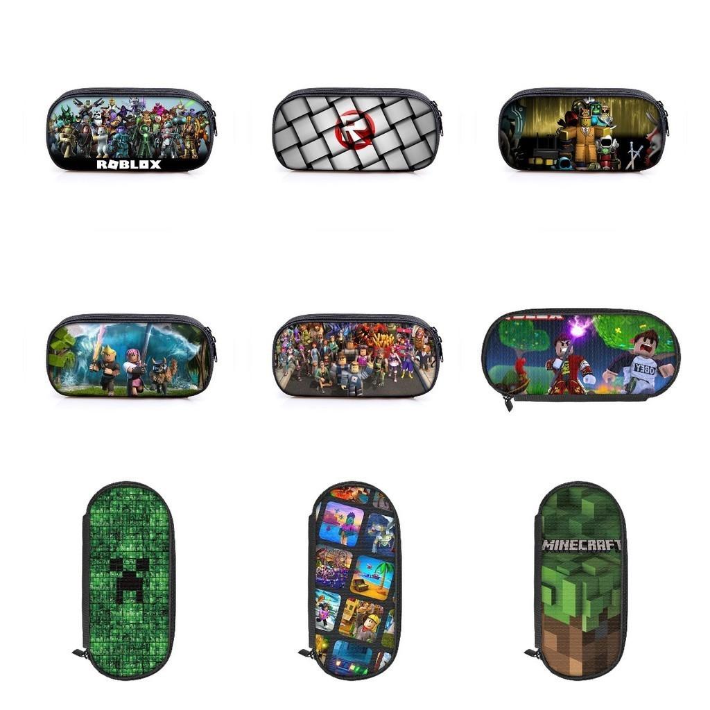 Vibrant Roblox Single Layer Pencil Case Durable Polyester Rectangular Kids Stationery Bag