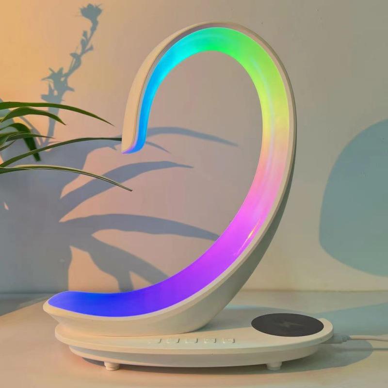 

Multifunctional Desktop White Swan Lamp: Wireless Charger, Night Light, Bluetooth Speaker, Colorful Atmosphere Ornament 5W