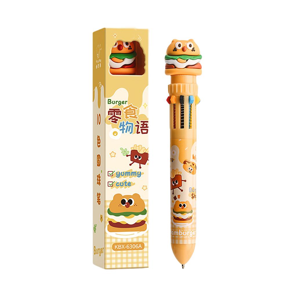 10/12 Colors Retractable Ballpoint Pen Cartoon Animal Ballpoint Pen Multicoloured Pen School Office Supplies for Student