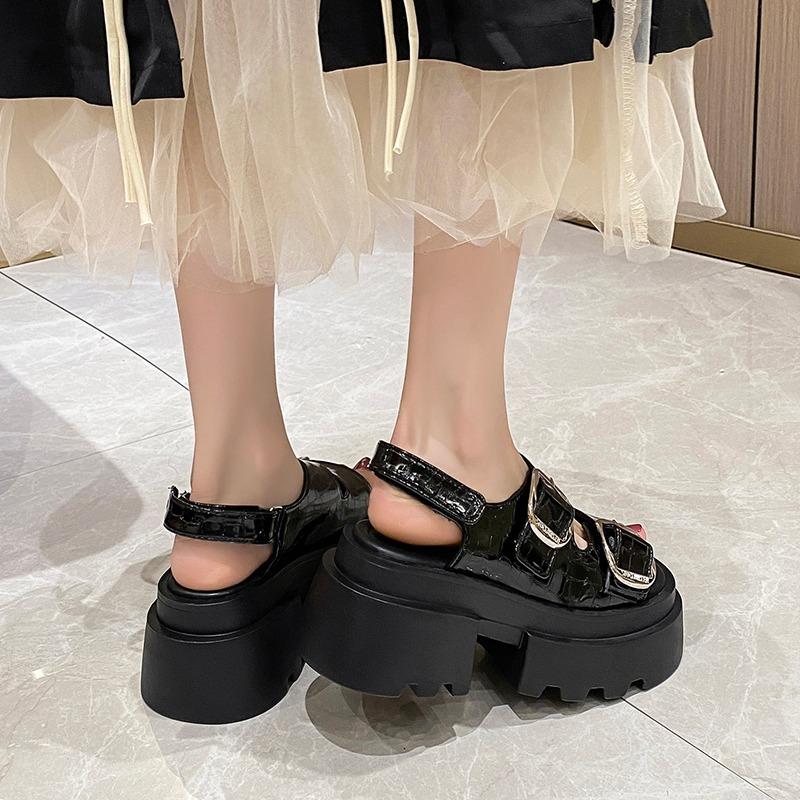 Fashion New Thick Sole Punk Sandals Women Wrap Toe Hollow Outs Roman Sandalias for Women's Casual Beach Slippers Summer Platform Sandals