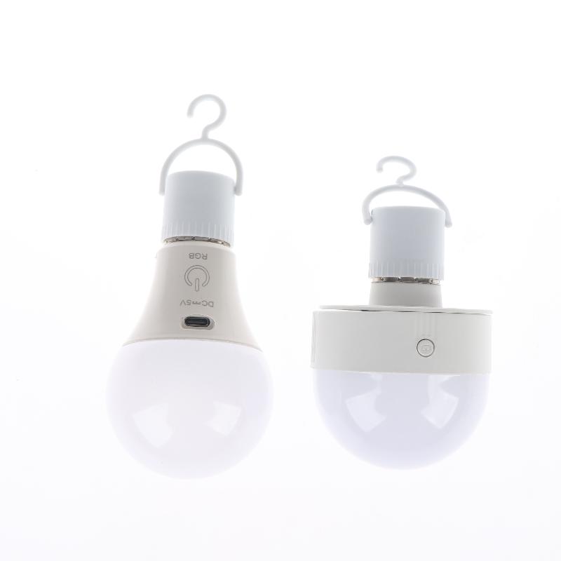1 Set Rechargeable Smart Dimmable E27 Bulbs With Timing Cordless Battery Operated Light Bulb Rgb/3 Color Usb Led Lamp Bulb
