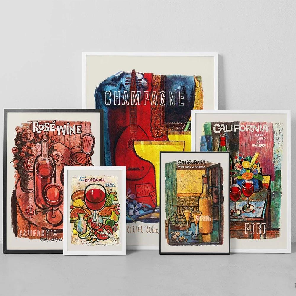 

Рамка из цельного дерева, постер с калифорнийским вином и принтом, путешествия, туризм, напитки, холст, картина, настенная живопись, картина для столовой, ресторана, кухни, декор 15*20cm(with frame)