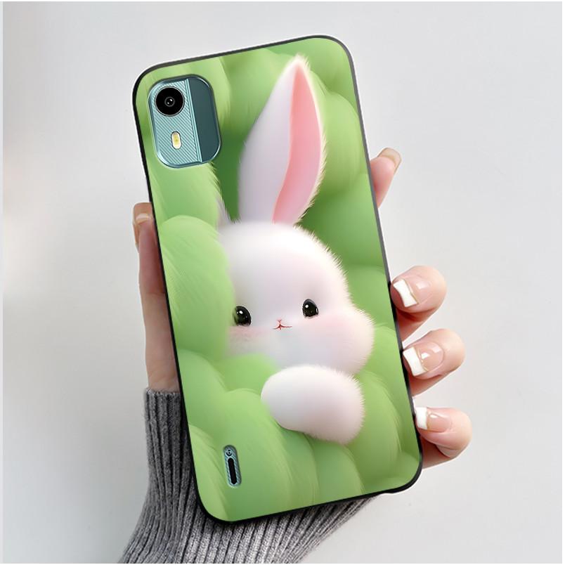 Soft TPU Case For Nokia C12 Cute Love Rabbit Funny Shockproof Silicone Phone Case For Nokia C12 Plus Pro Back Cover C 12 Fundas